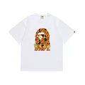 BAPE Style Flame & Logo Ape Head Short-Sleeve Tee - White